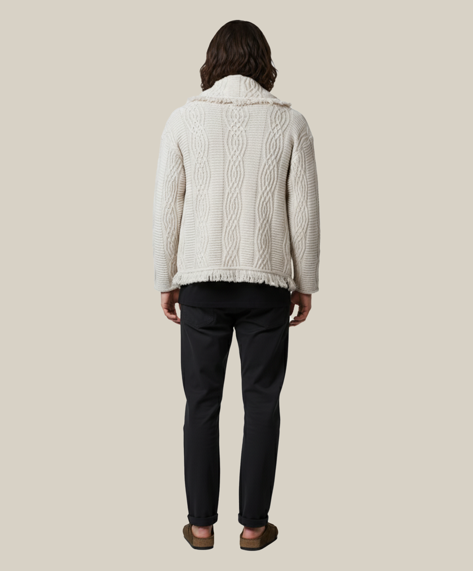 Solstice Ash White V-Neck Heritage Cardigan
